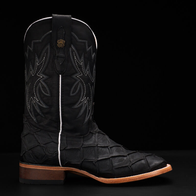 Matte Black Pirarucu – Square Toe