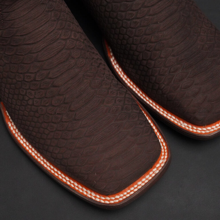 Matte Brown Python – Square Toe