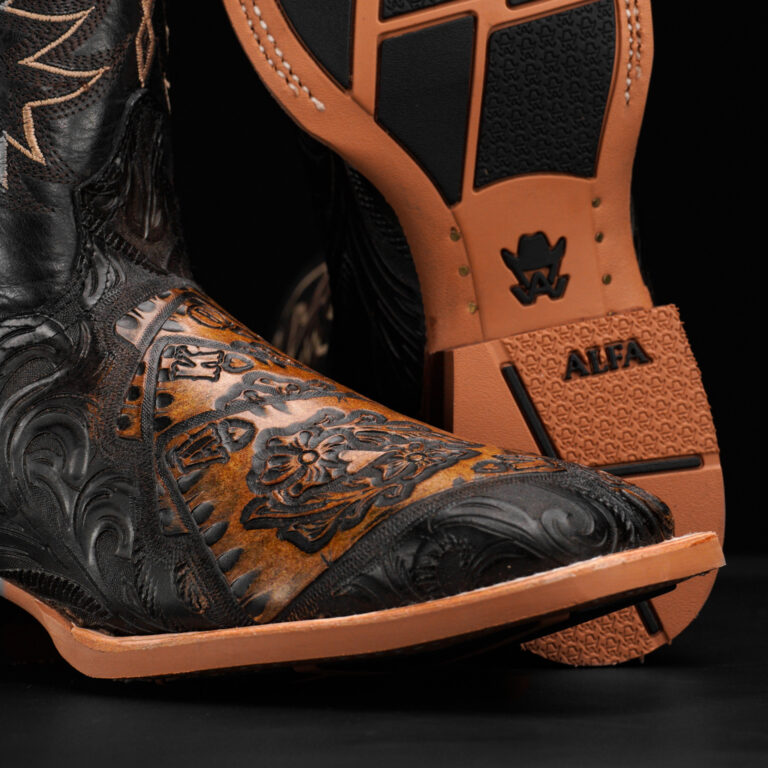 “ALL IN” Black/Tan Safari – Square Toe