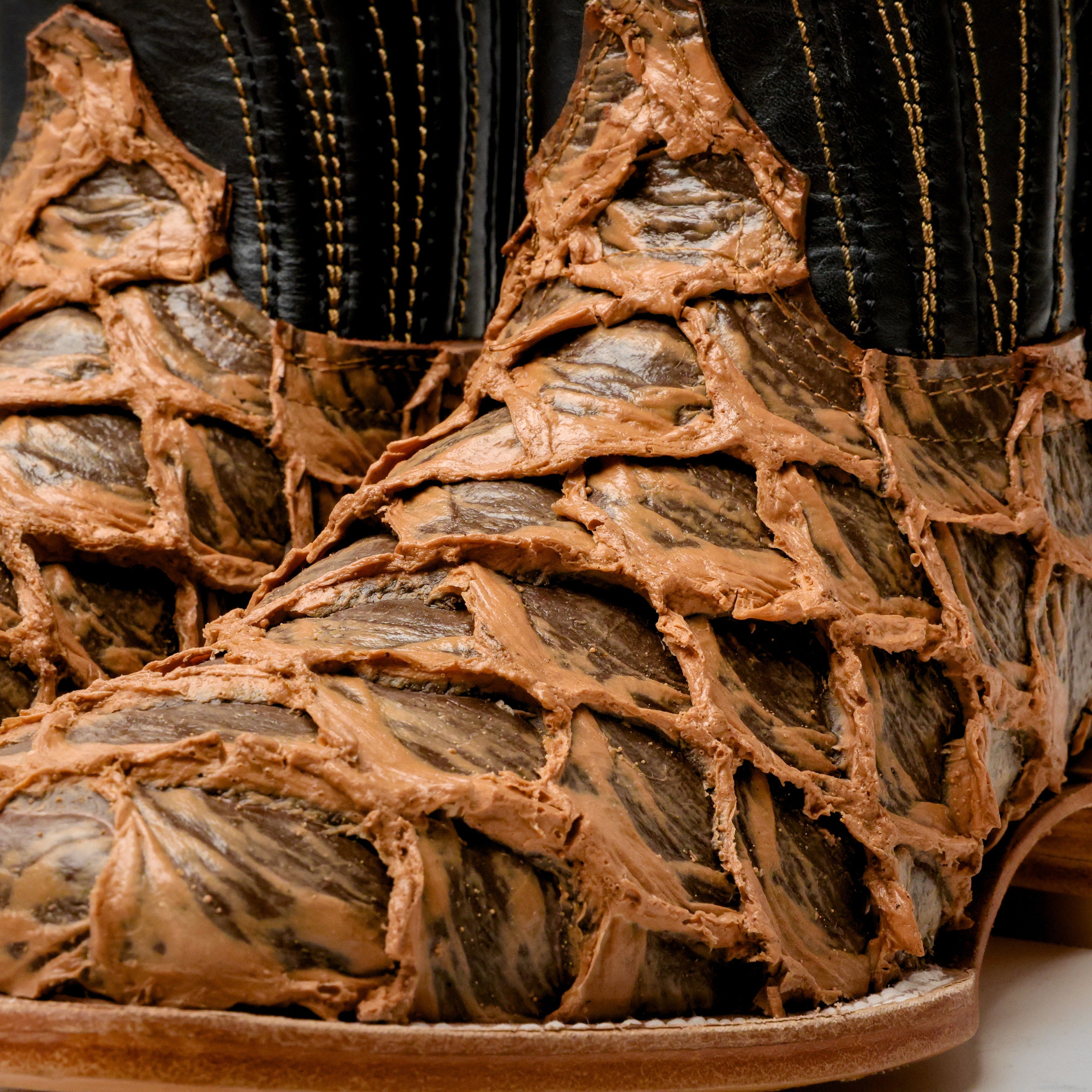 Light Brown Rustic Jumbo Pirarusu Leather Boots