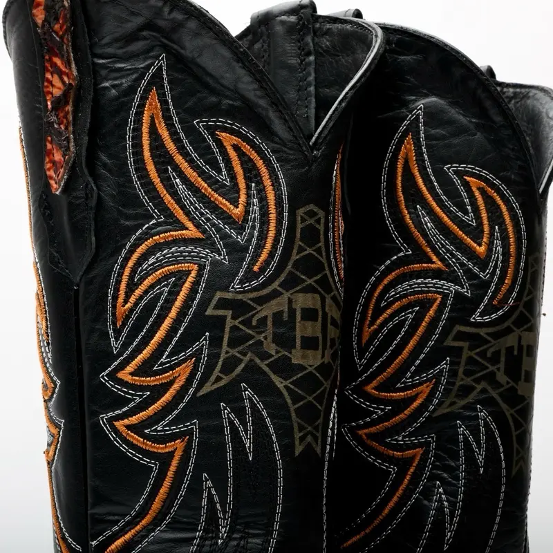 Cognac Jumbo Pirarusu Leather Boots - Square Toe