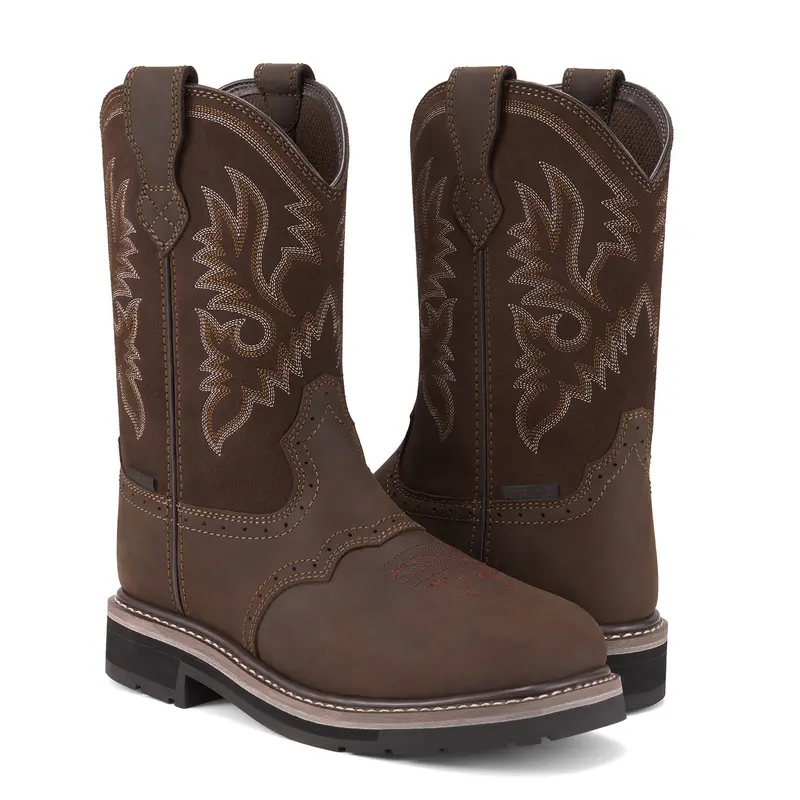 Western Cowboy Non Slip Work Boots - Square Toe