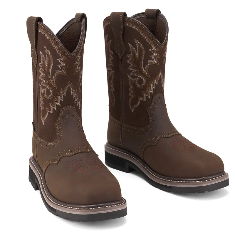 Western Cowboy Non Slip Work Boots - Square Toe