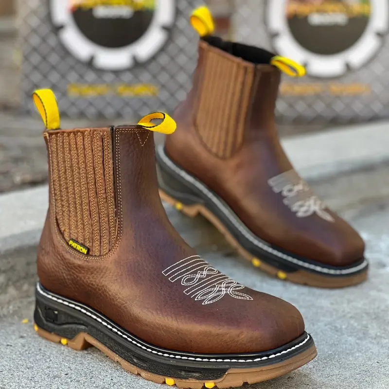 Heavy-Duty Western Pull-On Work Boots