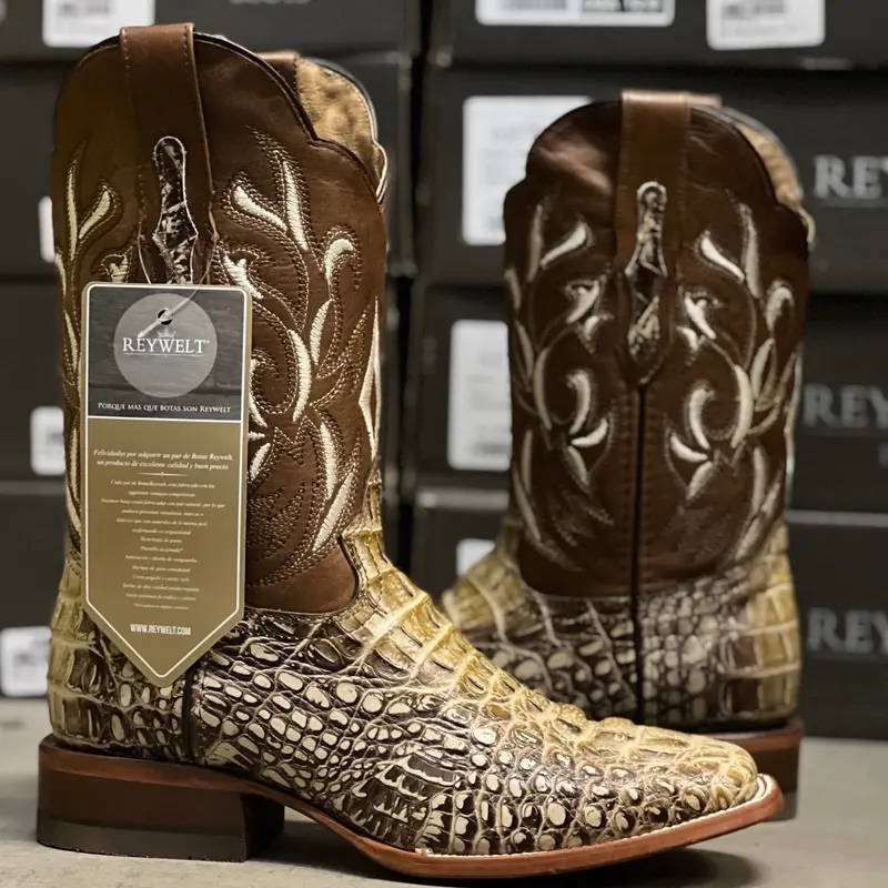 Premium Exotic Gator-Print Western Boots