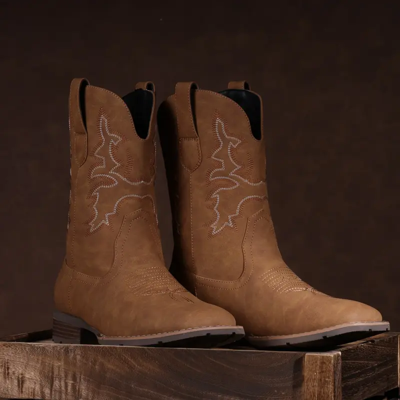 Slip Resistant Square Toe Chunky Heel Ankle Boots