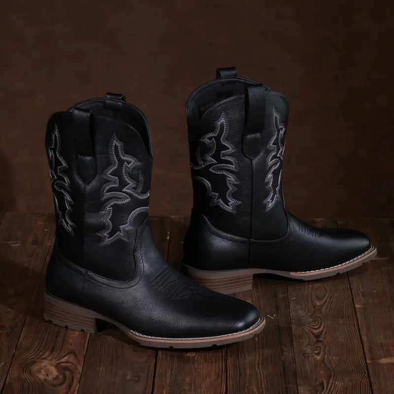 Slip Resistant Square Toe Chunky Heel Ankle Boots