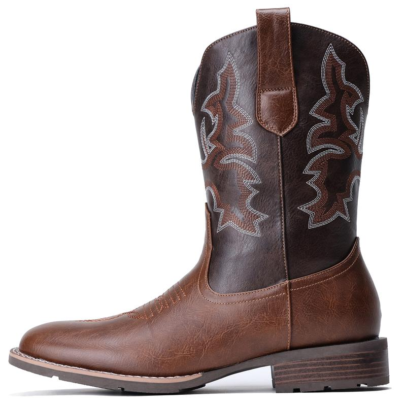 Slip Resistant Square Toe Chunky Heel Ankle Boots