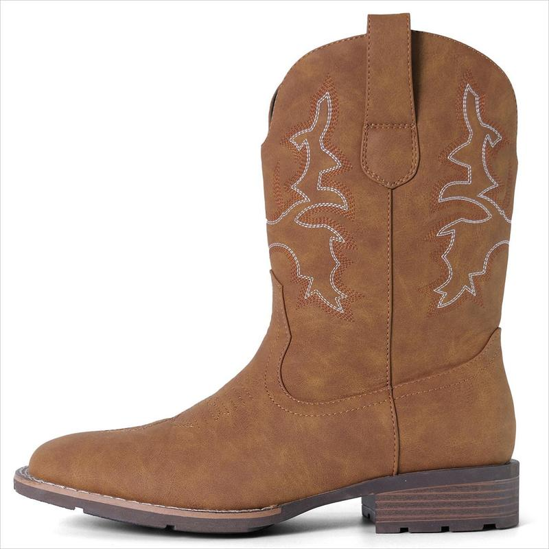 Slip Resistant Square Toe Chunky Heel Ankle Boots