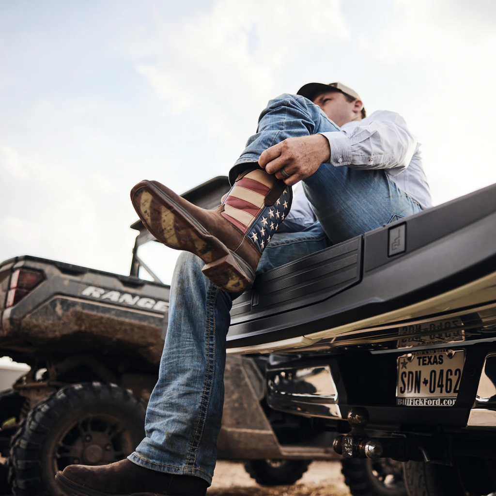 Patriotic Pull-On Western Flag Boot
