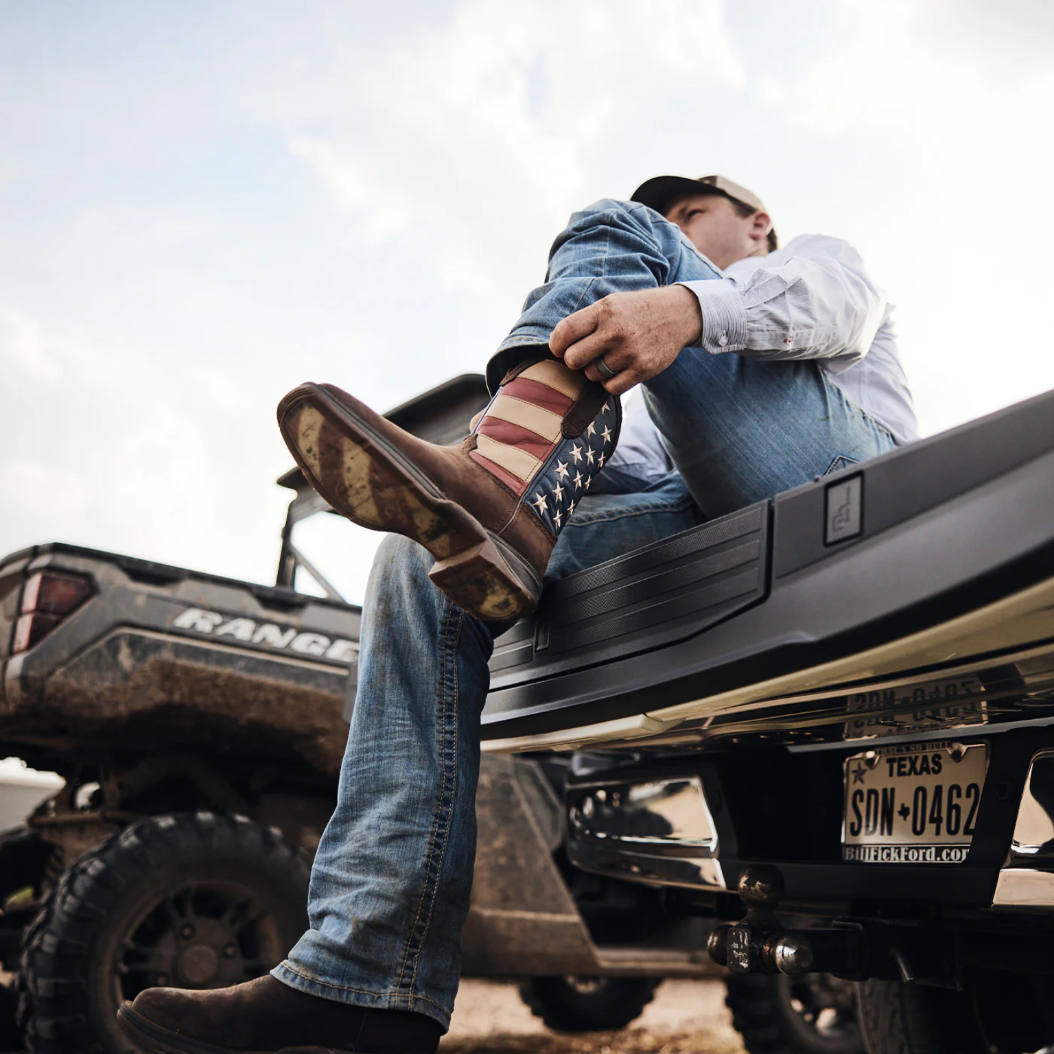 Patriotic Pull-On Western Flag Boot