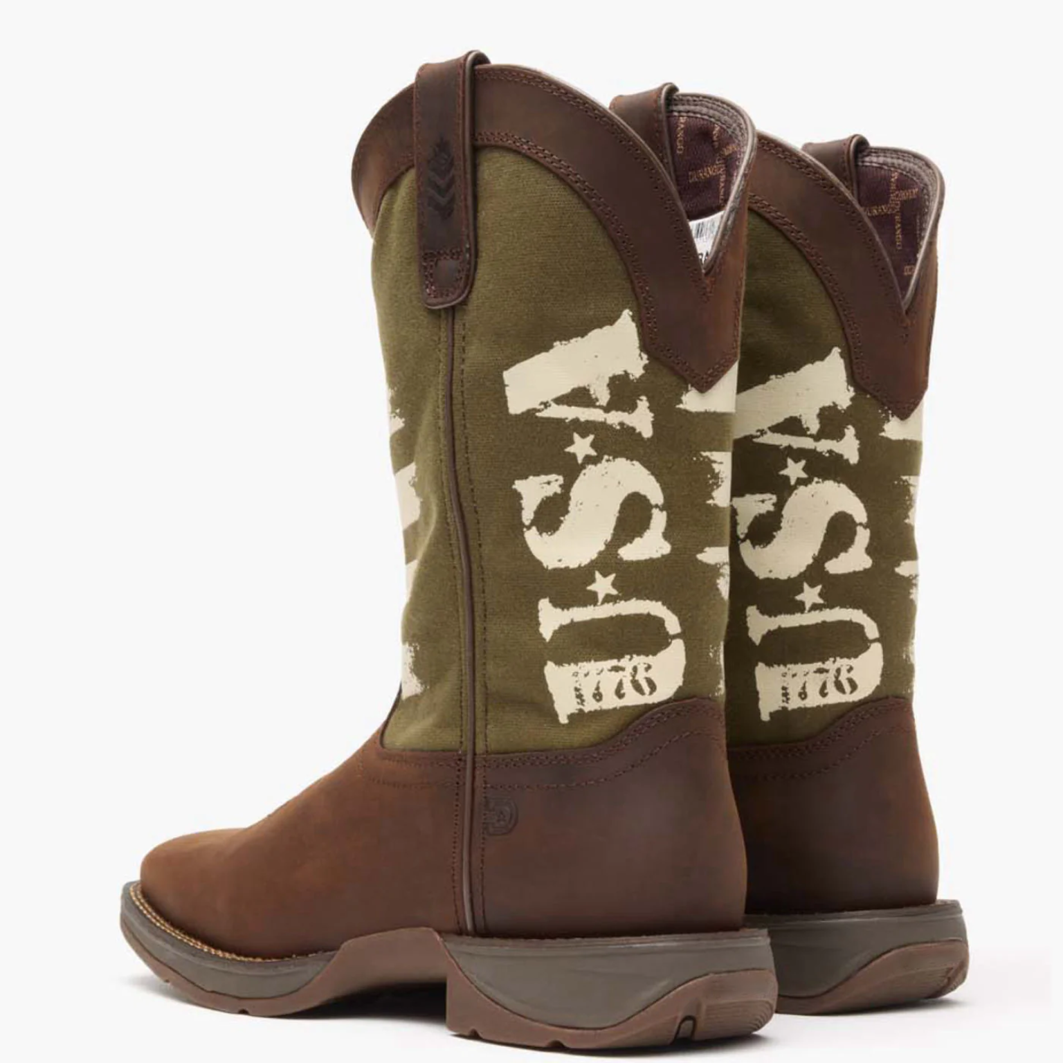 Army Green USA Print Western Boot