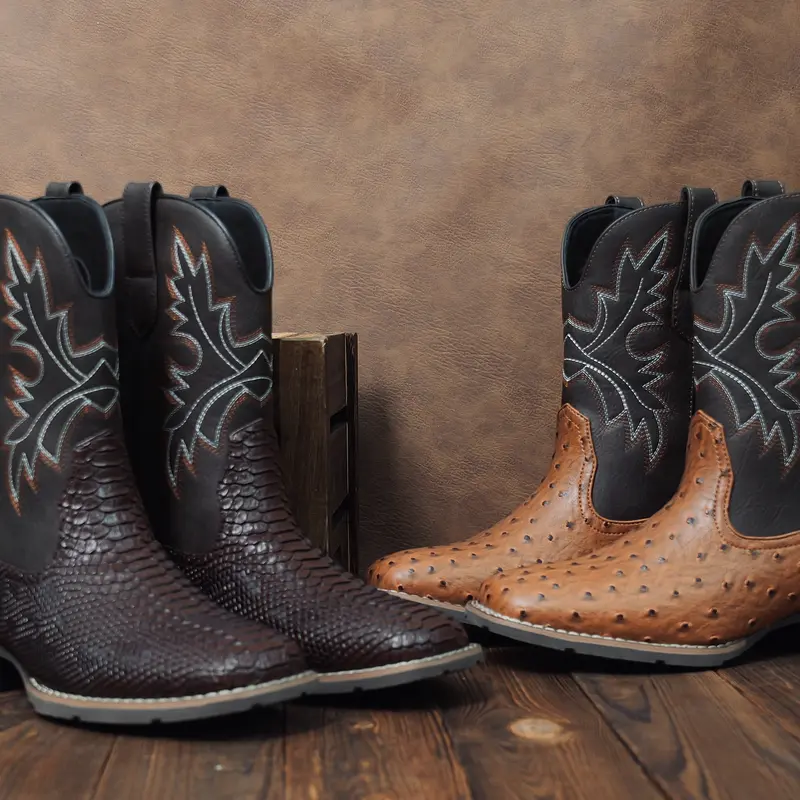 Slip Resistant Exotic Western Boots - Square Toe
