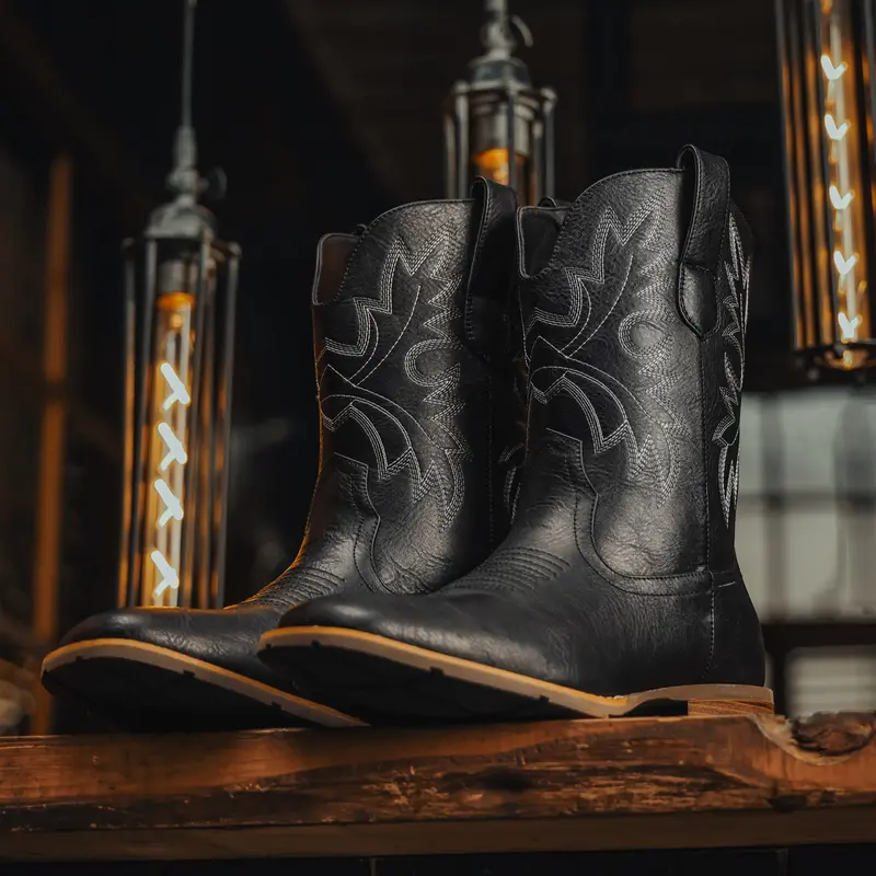 Slip Resistant Exotic Western Boots - Square Toe
