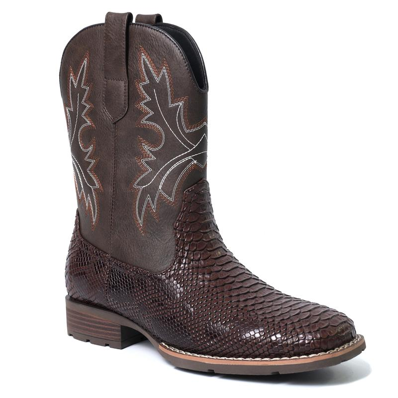 Slip Resistant Exotic Western Boots - Square Toe