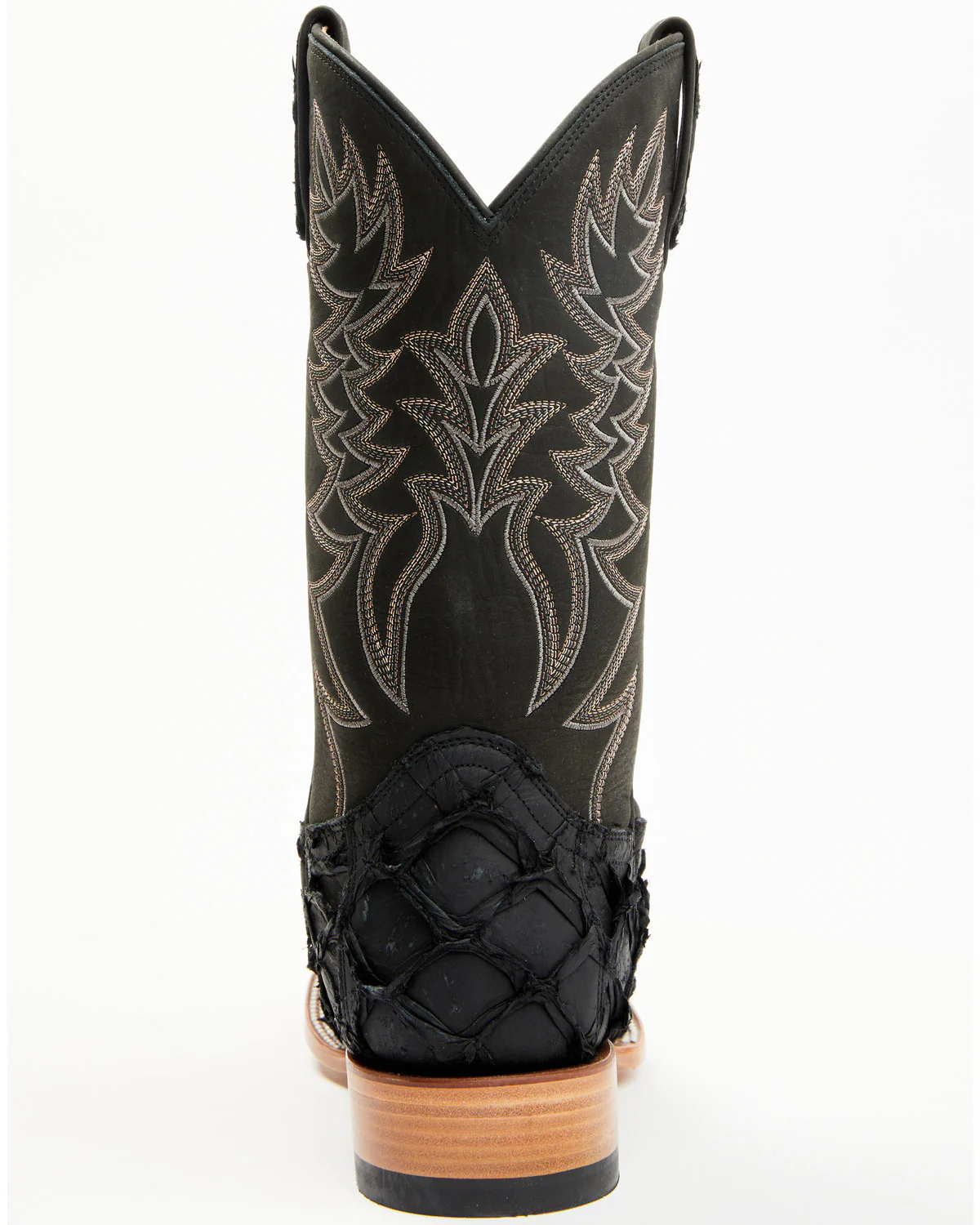 Cody James Men's Exotic Pirarucu Black Boots - Broad Square Toe