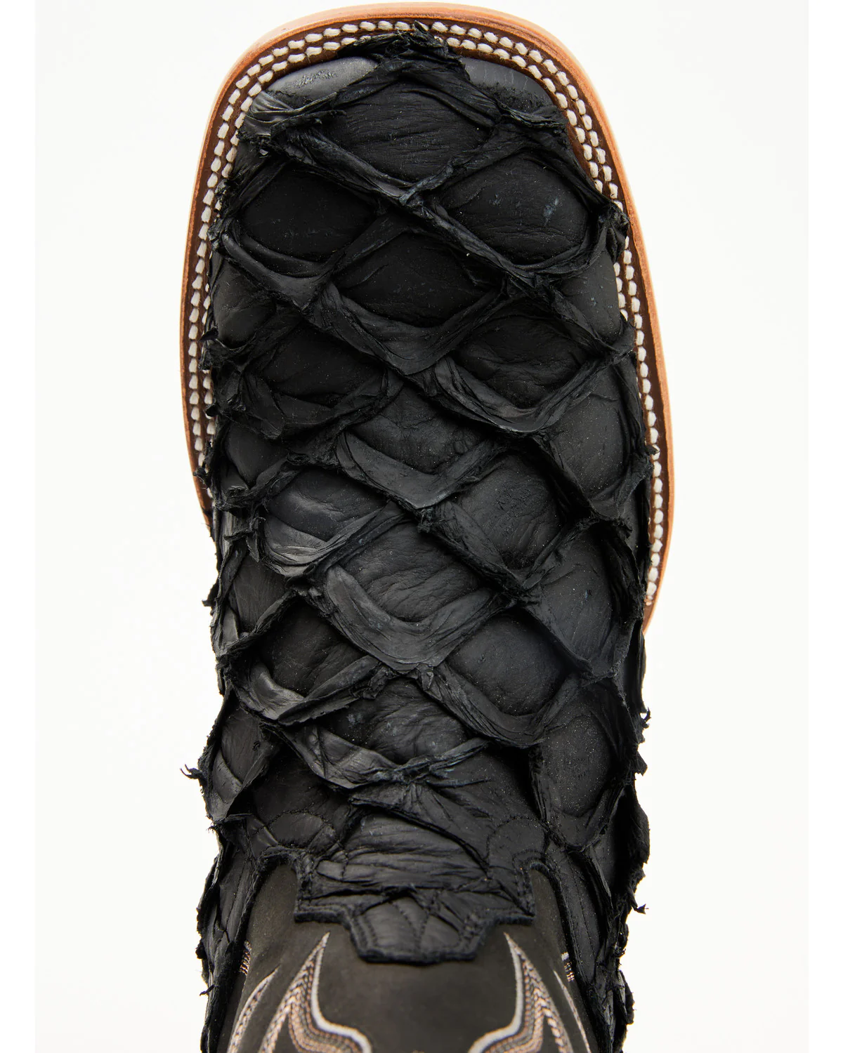 Cody James Men's Exotic Pirarucu Black Boots - Broad Square Toe