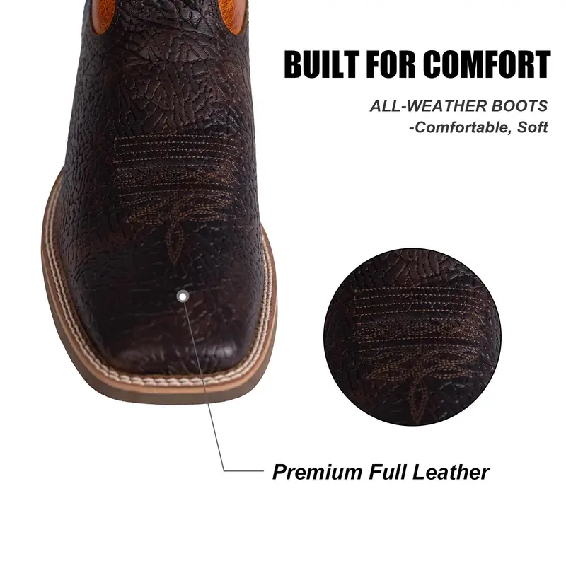 Hand Painted Resistant Cowboy Boots - Square Toe