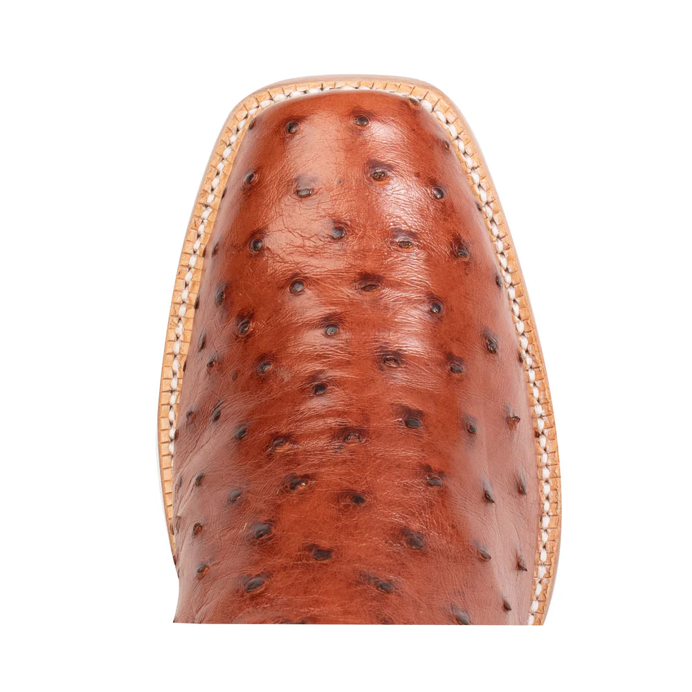 The Cutter Toe Boot in Brandy Ostrich