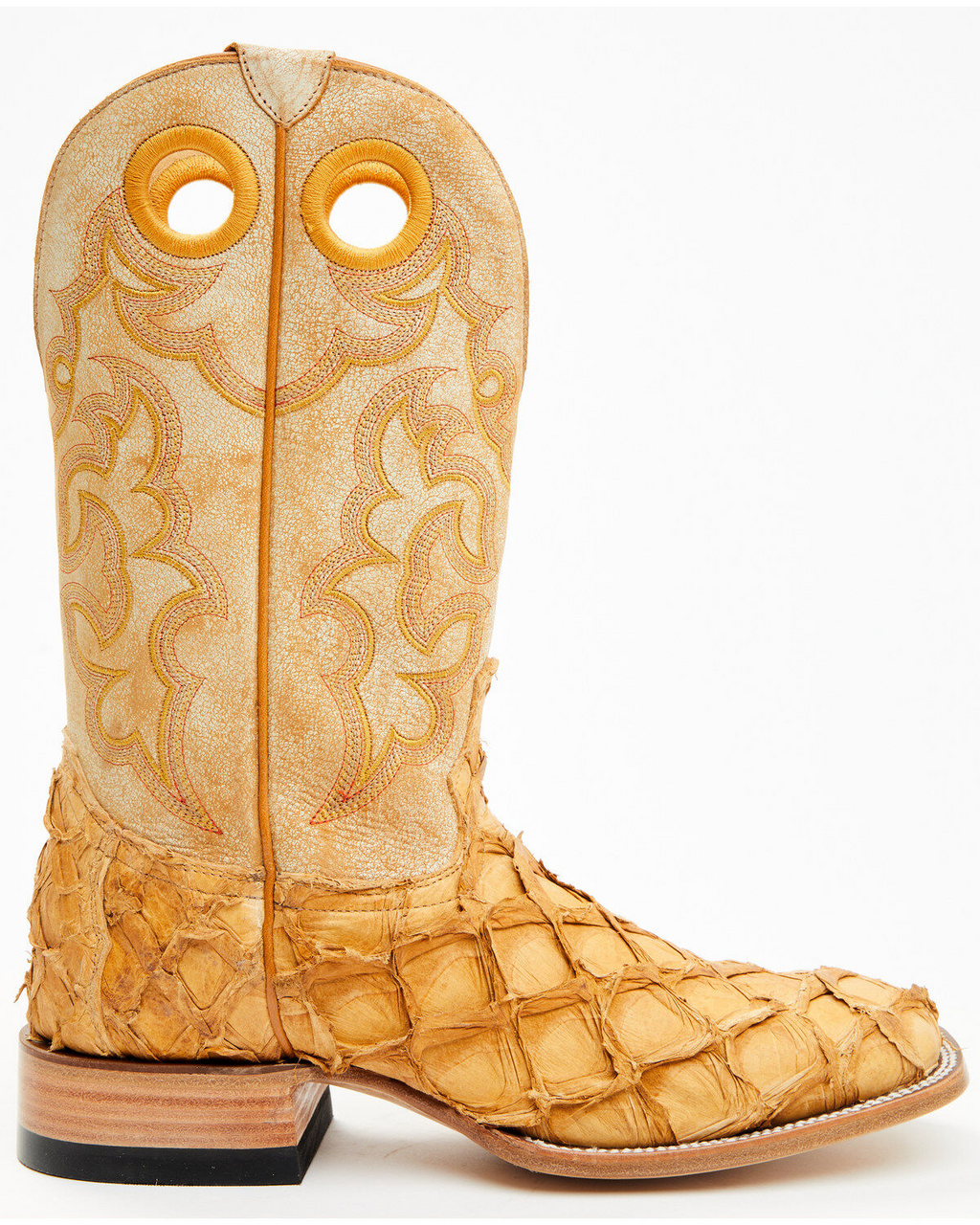 Cody James Yellow Exotic Pirarucu Boots - Square Toe