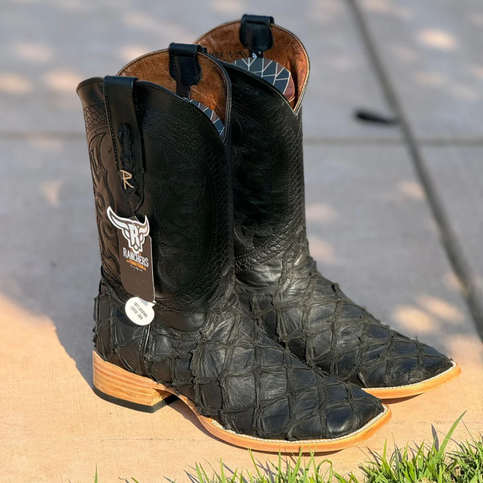 Matte Black Fish Boots - Square Toe