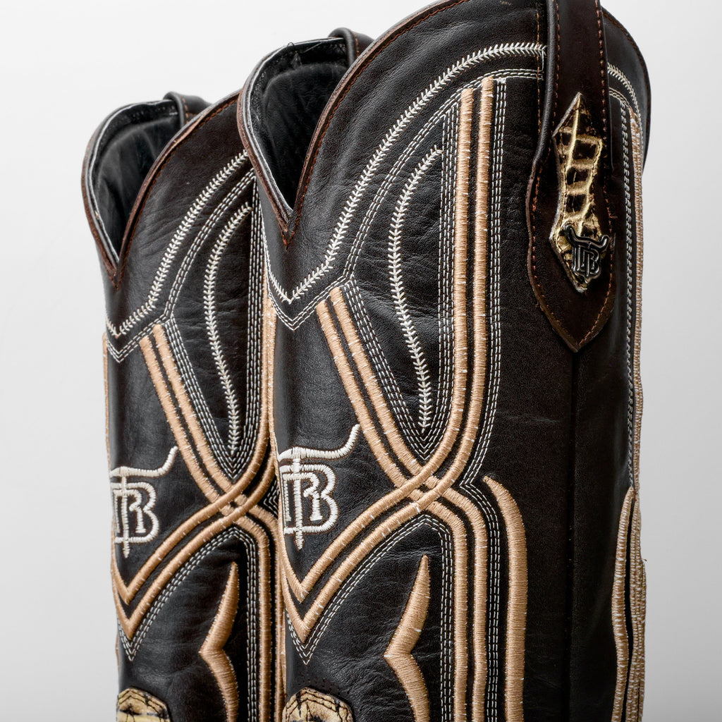 Orix Caiman Hornback Leather Boots - Square Toe