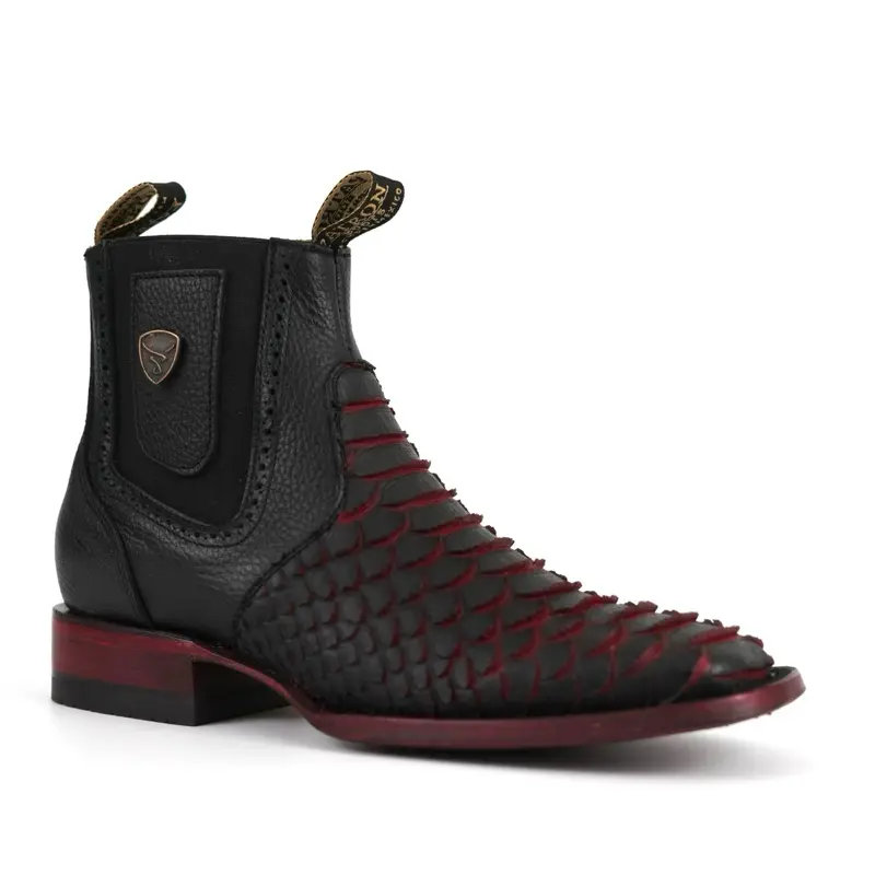 Red Ember Scales Western Chelsea Boots