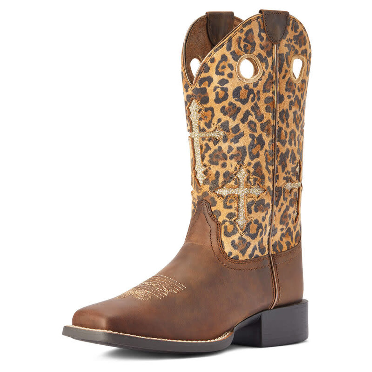 Distressed Tan / Sparkle Leopard Boots