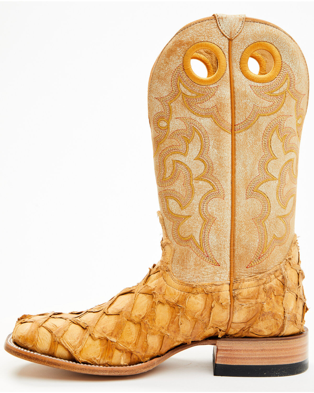 Cody James Yellow Exotic Pirarucu Boots - Square Toe