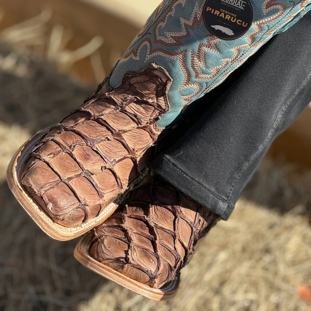 Corral Women's Piracuhu Exotic Embroidered Boots - Square Toe