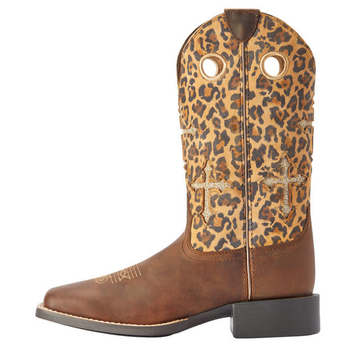 Distressed Tan / Sparkle Leopard Boots