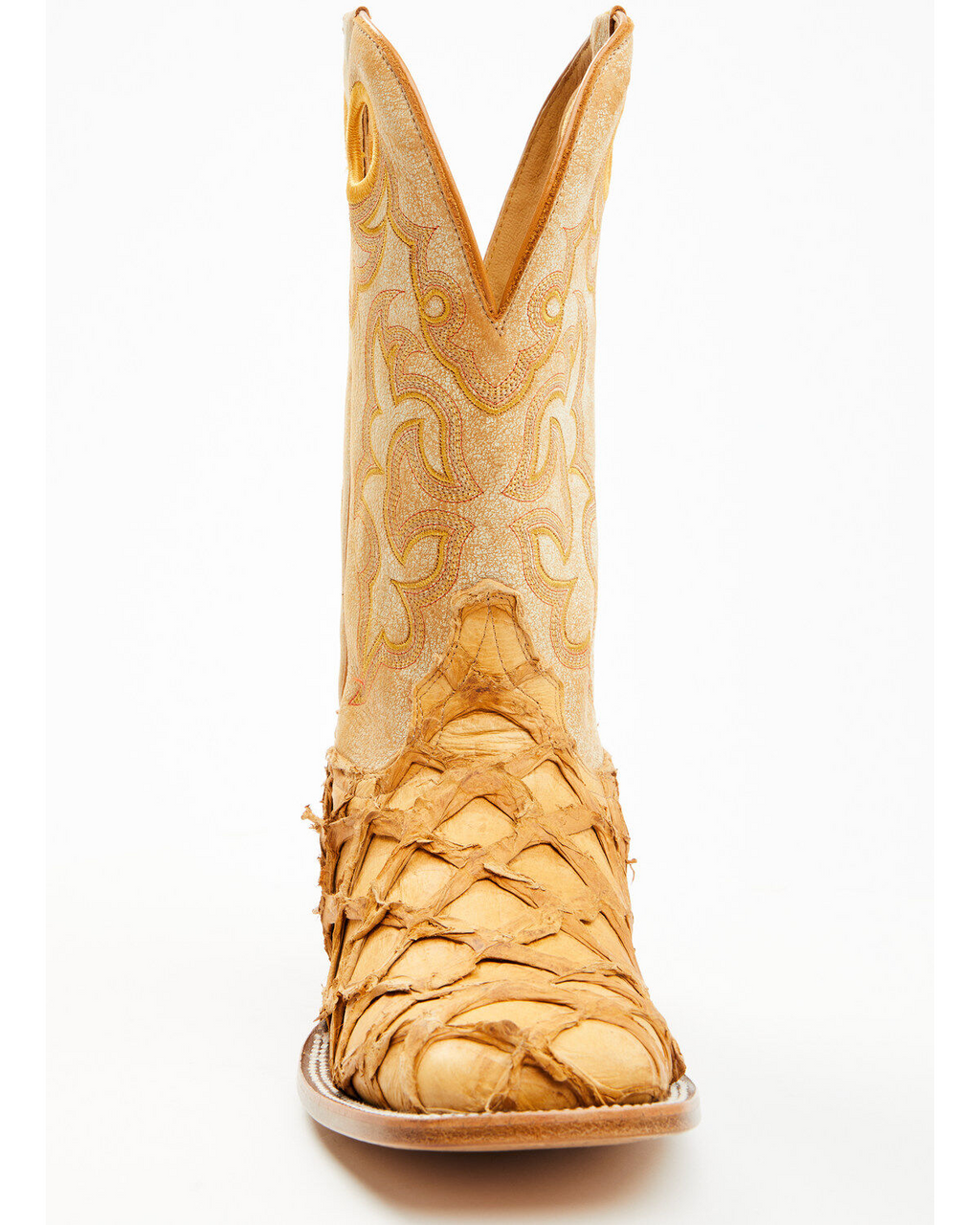 Cody James Yellow Exotic Pirarucu Boots - Square Toe