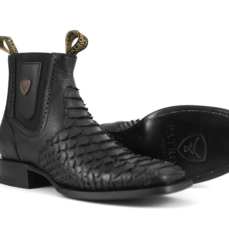 Red Ember Scales Western Chelsea Boots