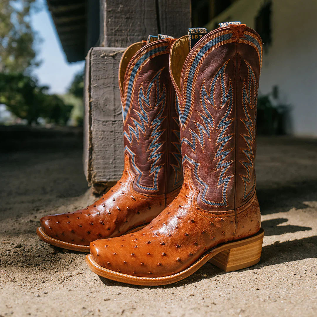 The Cutter Toe Boot in Brandy Ostrich