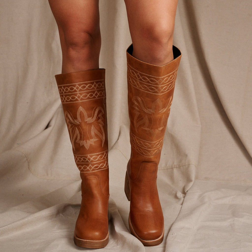 Western Eagle Tall Leather Boots