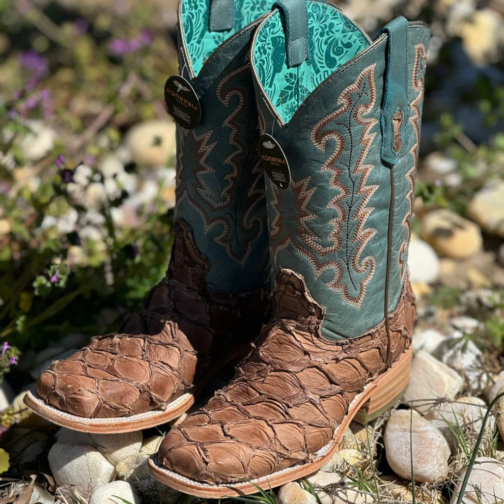 Corral Women's Piracuhu Exotic Embroidered Boots - Square Toe