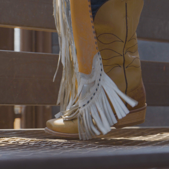 Gold Desert Embroidered Leather Cowboy Boots