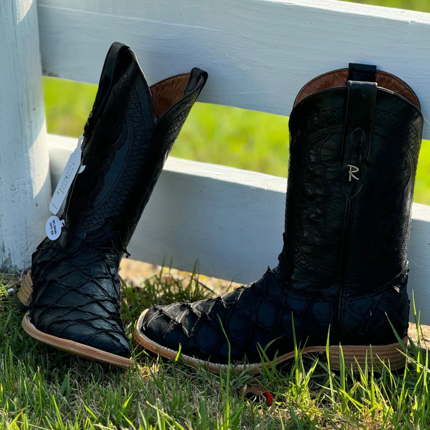 Matte Black Fish Boots - Square Toe