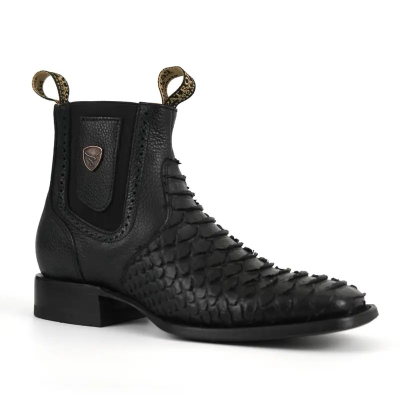 Red Ember Scales Western Chelsea Boots