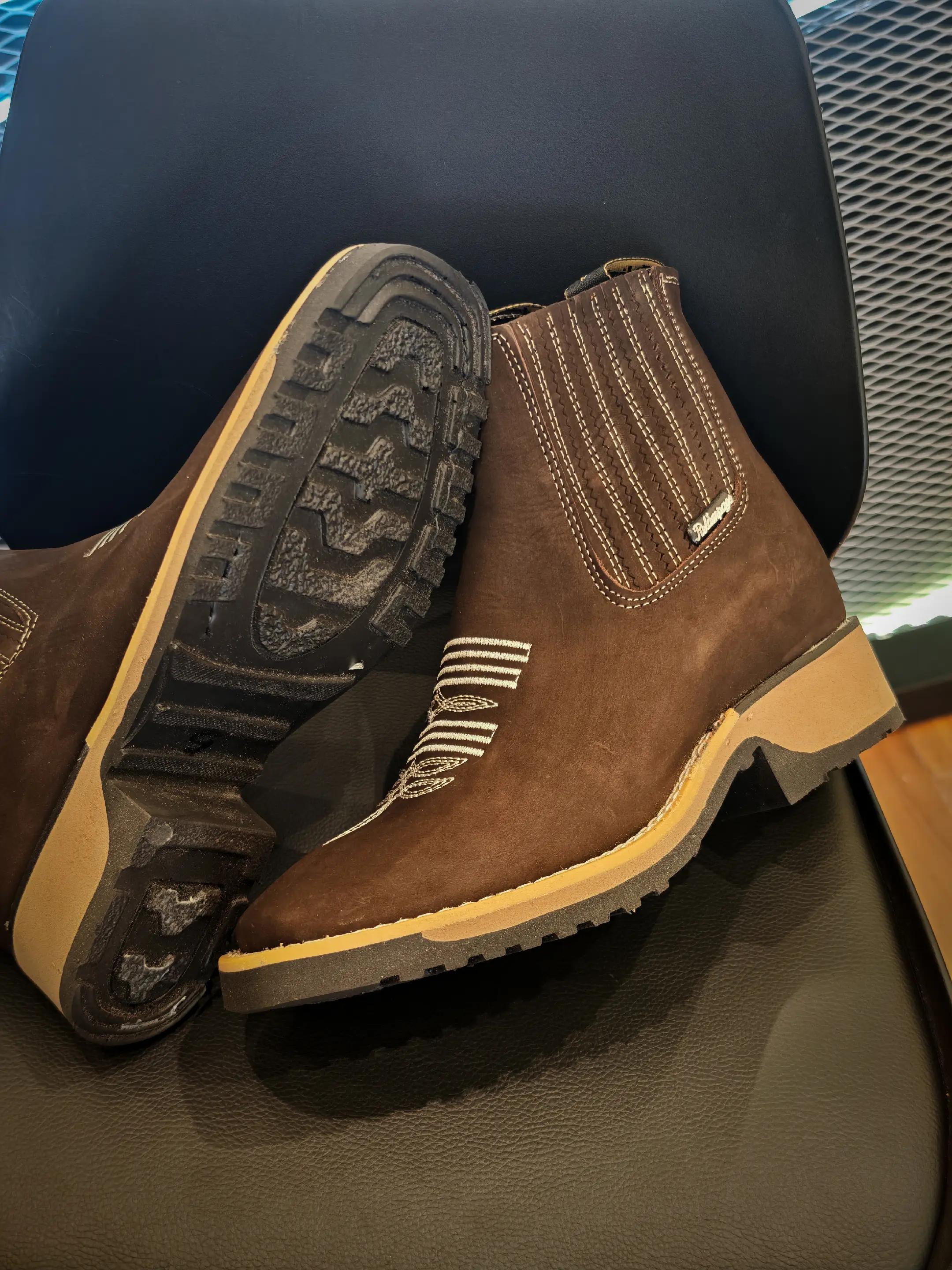 Chocolate Brown Embroidered Ankle Boots