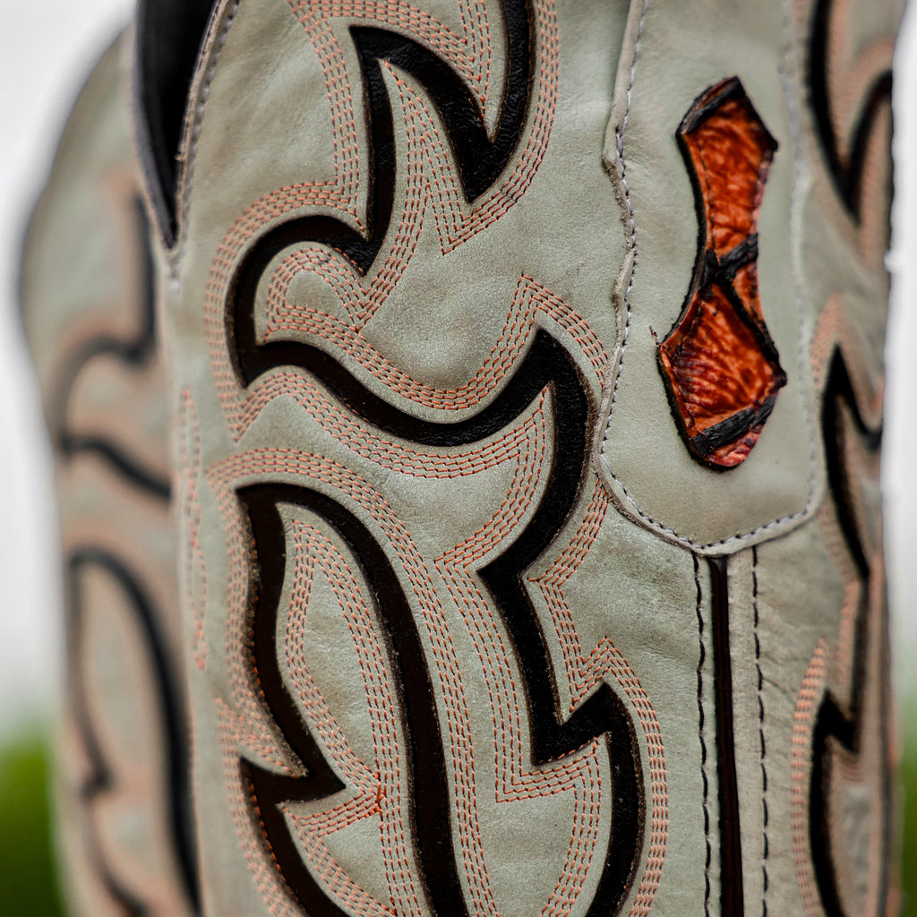 Cognac Pirarusu Leather Boots - Square Toe