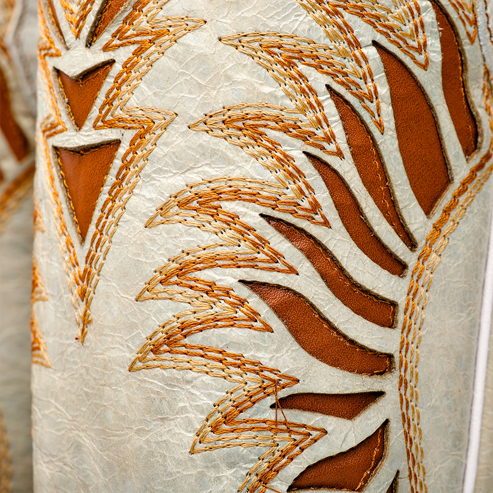 Tan Basketweave Leather Boots - Square Toe
