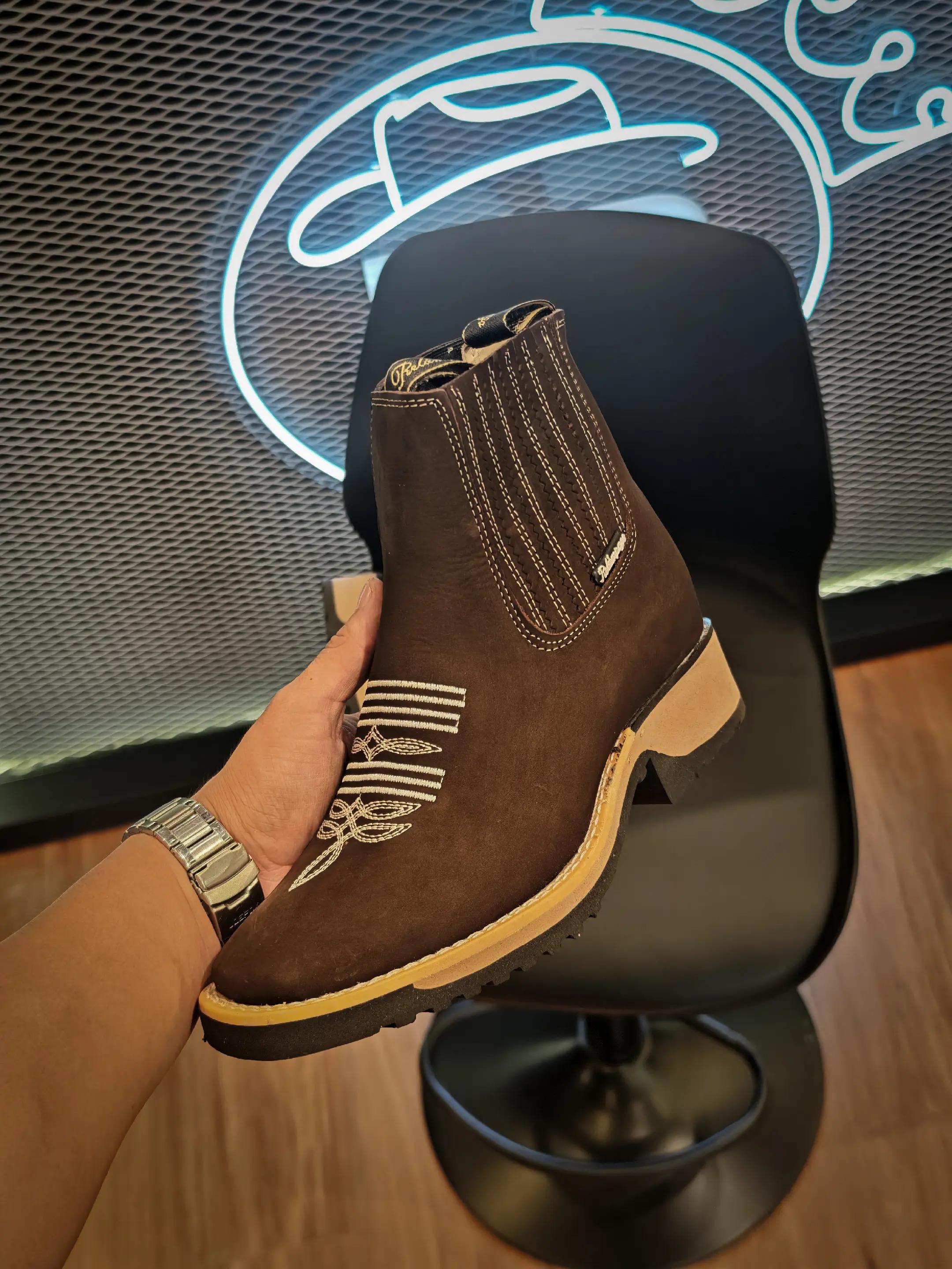 Chocolate Brown Embroidered Ankle Boots