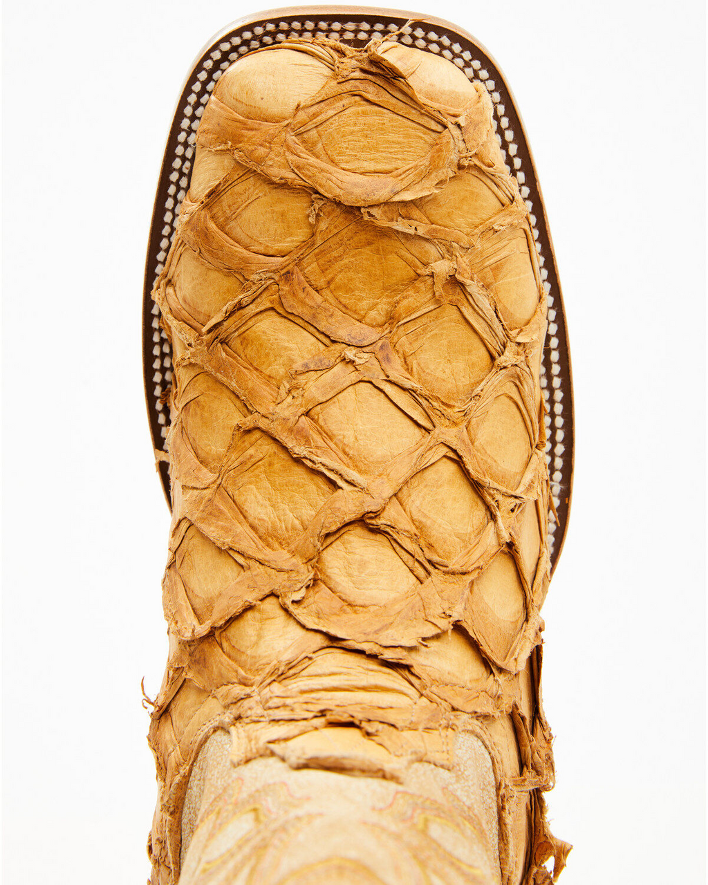 Cody James Yellow Exotic Pirarucu Boots - Square Toe