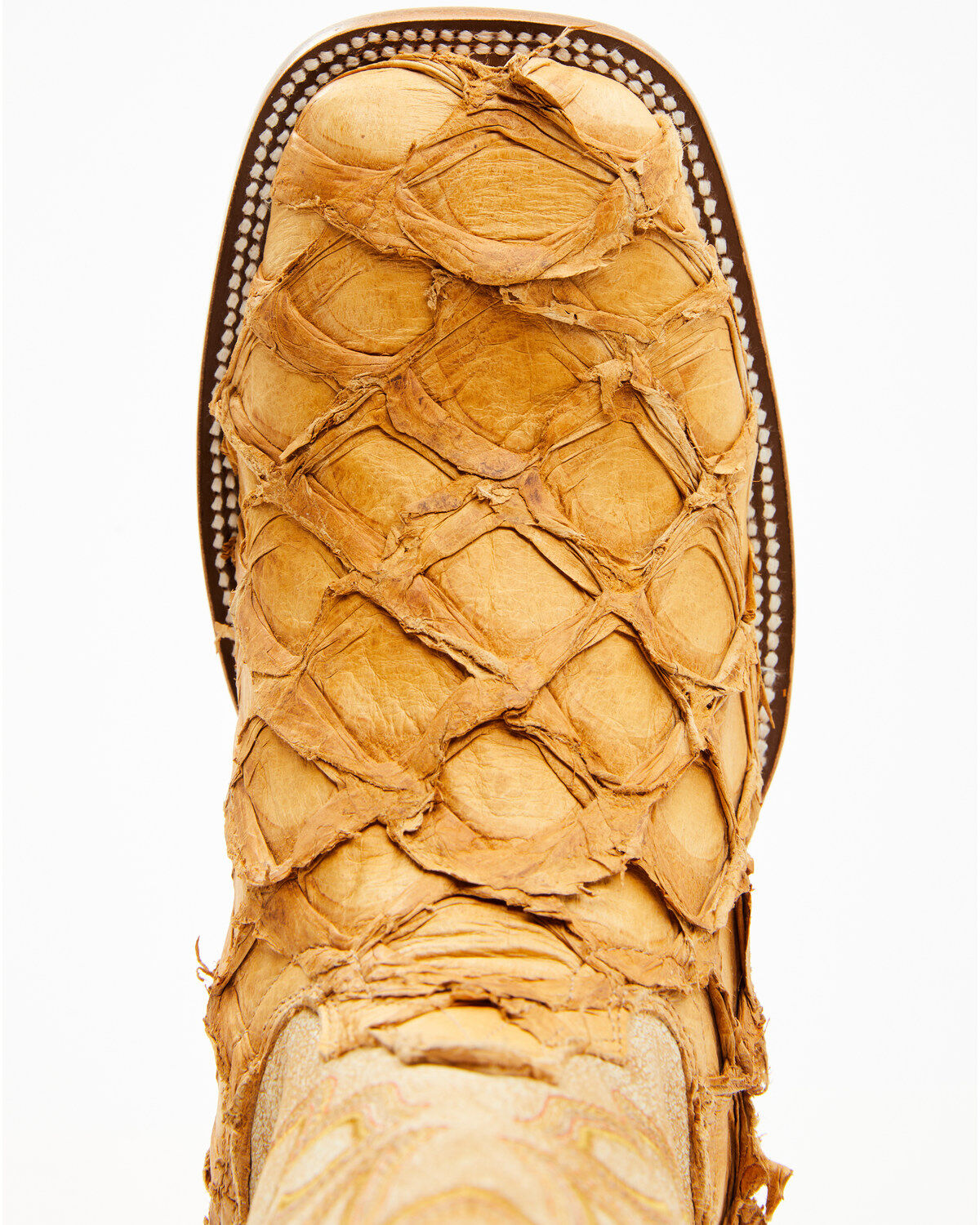 Cody James Yellow Exotic Pirarucu Boots - Square Toe