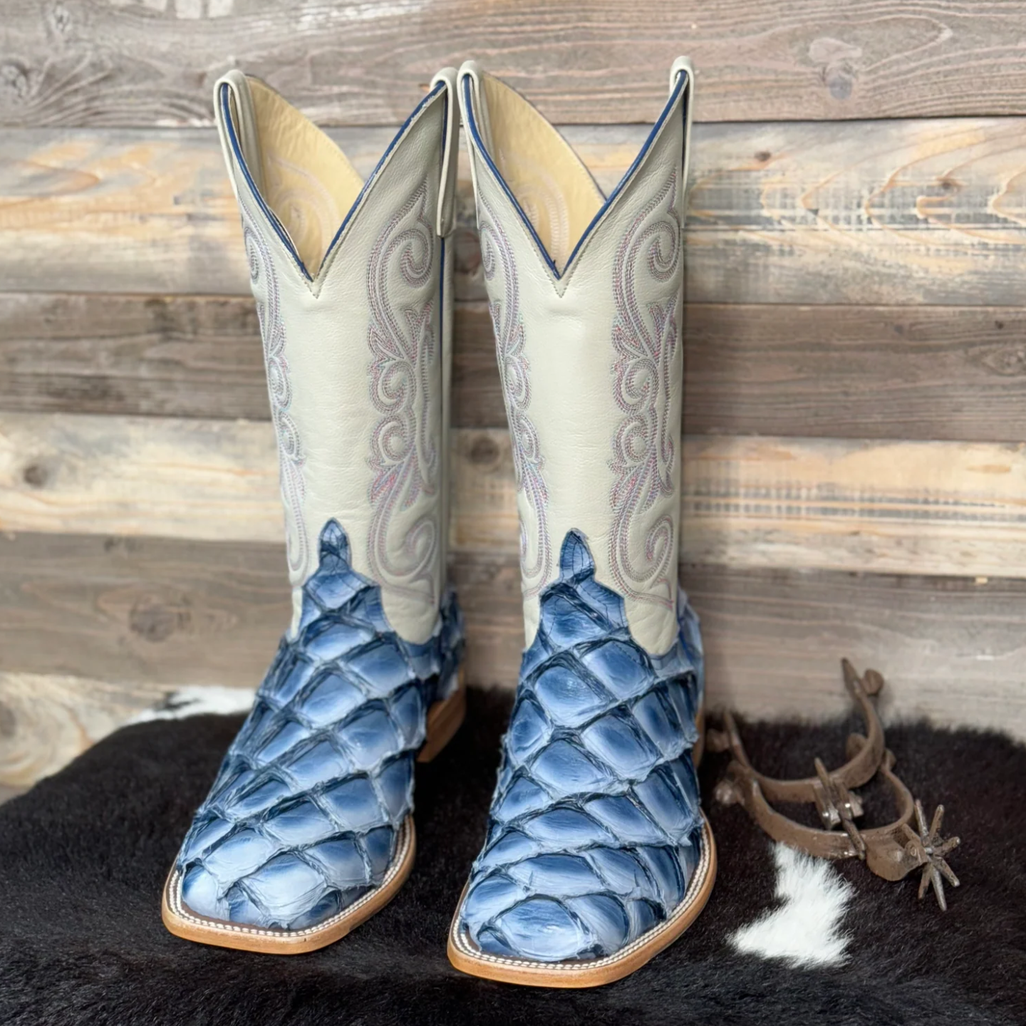 Exotic Blue Pirarucu Big Sea Bass Boots