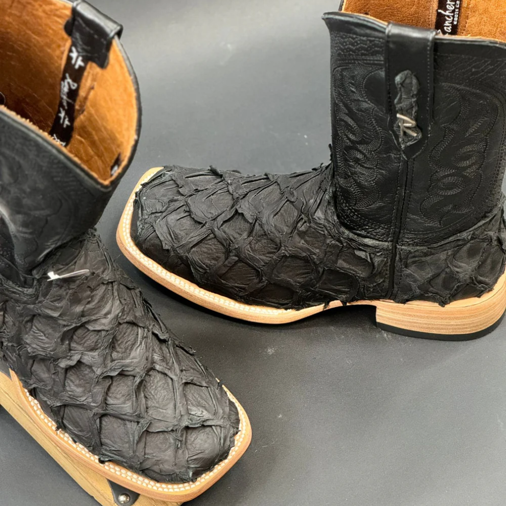 Matte Black Fish Boots - Square Toe