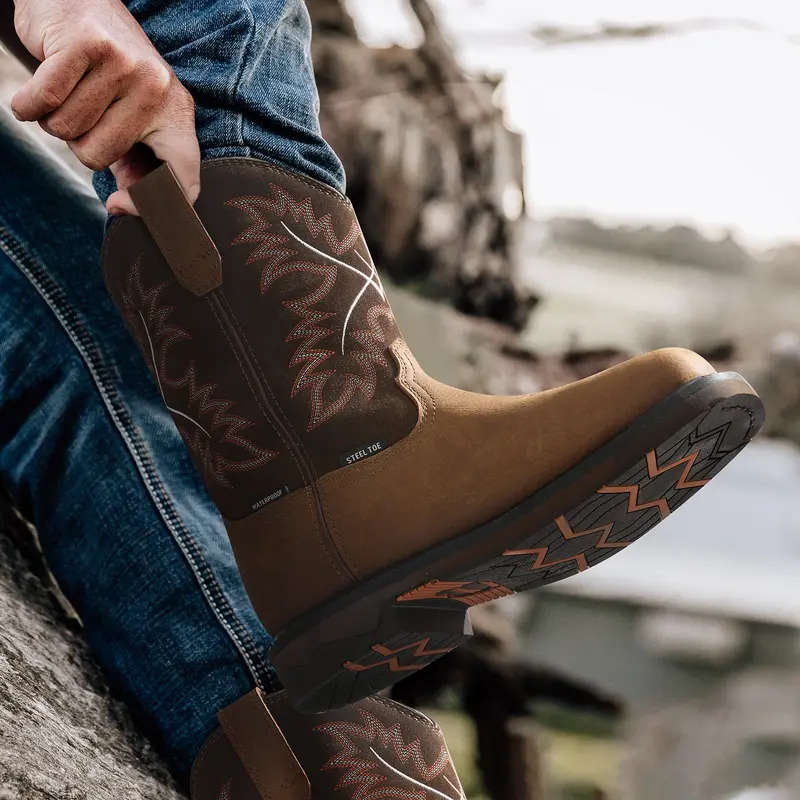 Men's Steel Toe Waterproof Work Boots - Square Toe