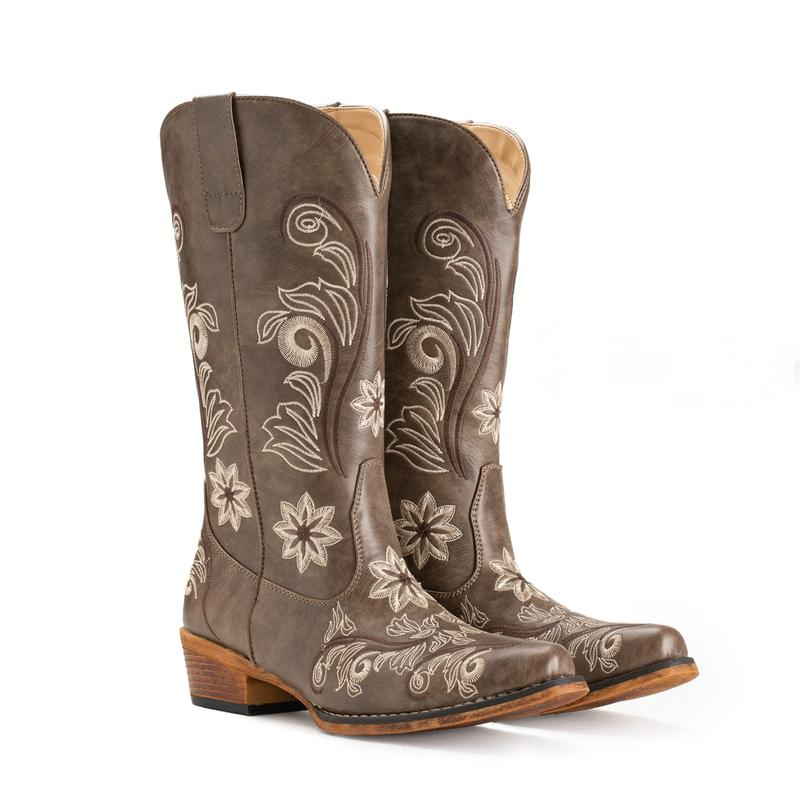 Cowgirl Mid Calf Western Boots Pointy Toe Boots