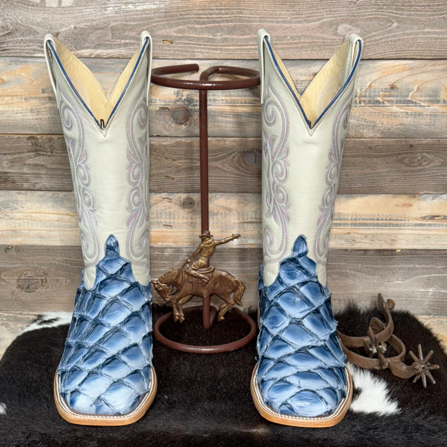 Exotic Blue Pirarucu Big Sea Bass Boots